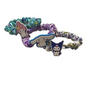 Sanrio Hair Tie,Bracelet, Cartoon Elastic, Scrunchie, 3pcs Character Set